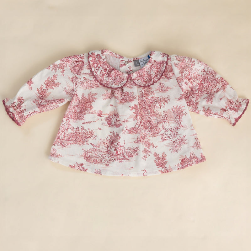 Blouse Céleste - col Claudine - Rose