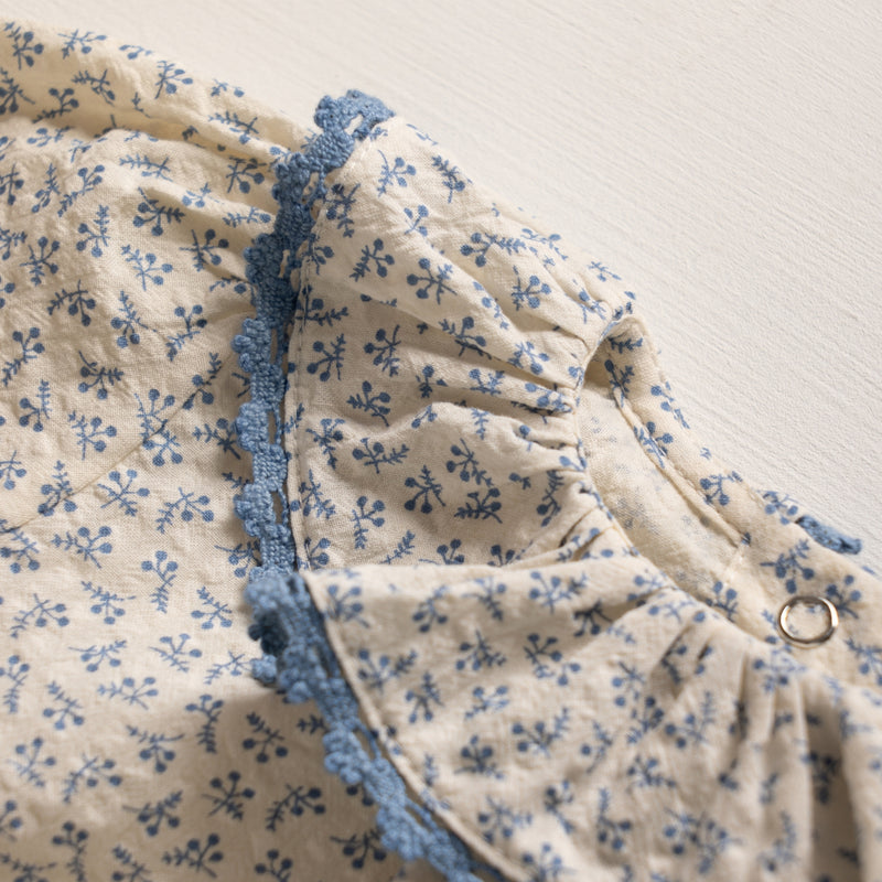 Blouse Jasmin - Col Volanté - Bleu