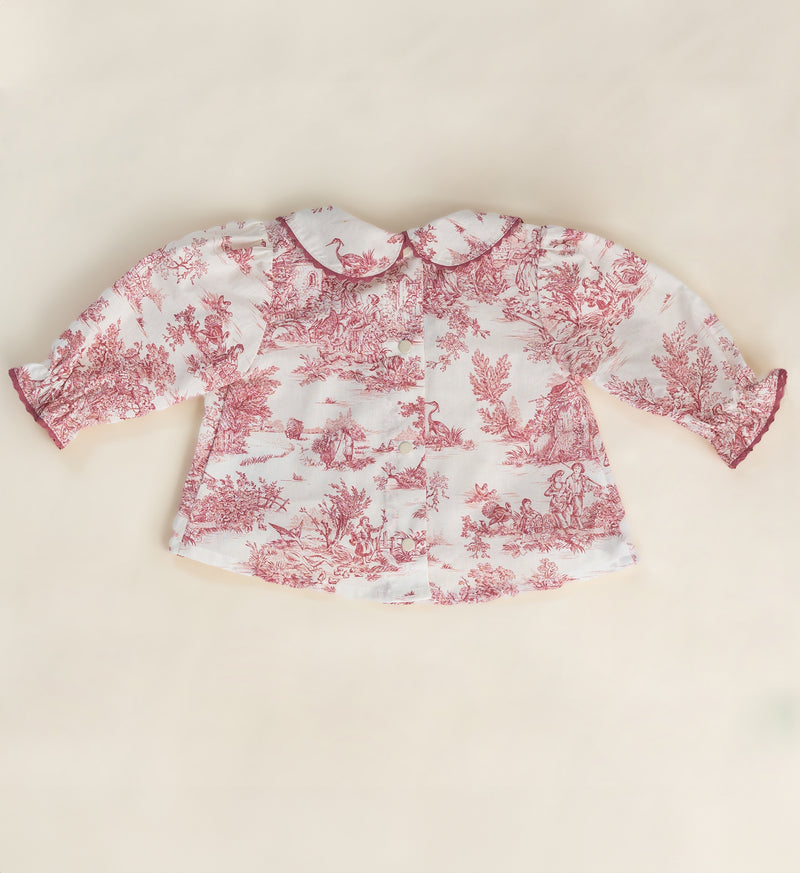 Blouse Céleste - col Claudine - Rose