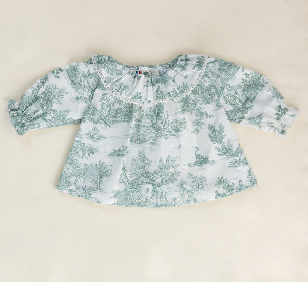 Blouse Céleste - col volanté - Prairie